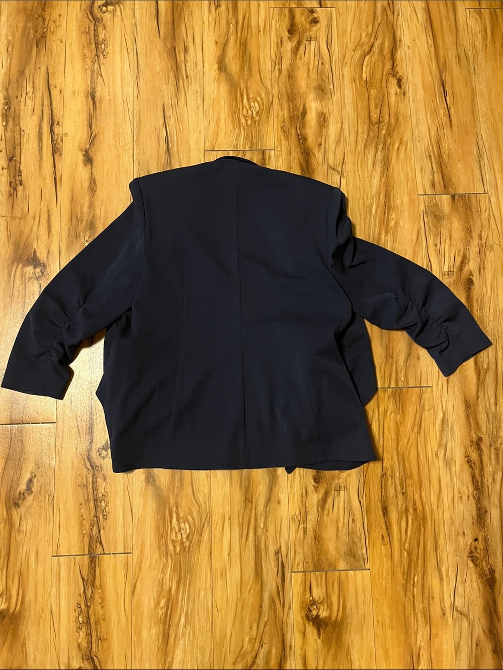 NIC+ZOE Navy Single-Button Blazer With Ruched - Picture 3 of 3